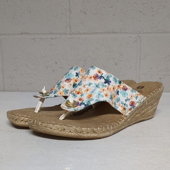 White Mountain Shoes - WHITE MOUNTAIN Women's Beachball Espadrille Wedge Sandal Size 8.5